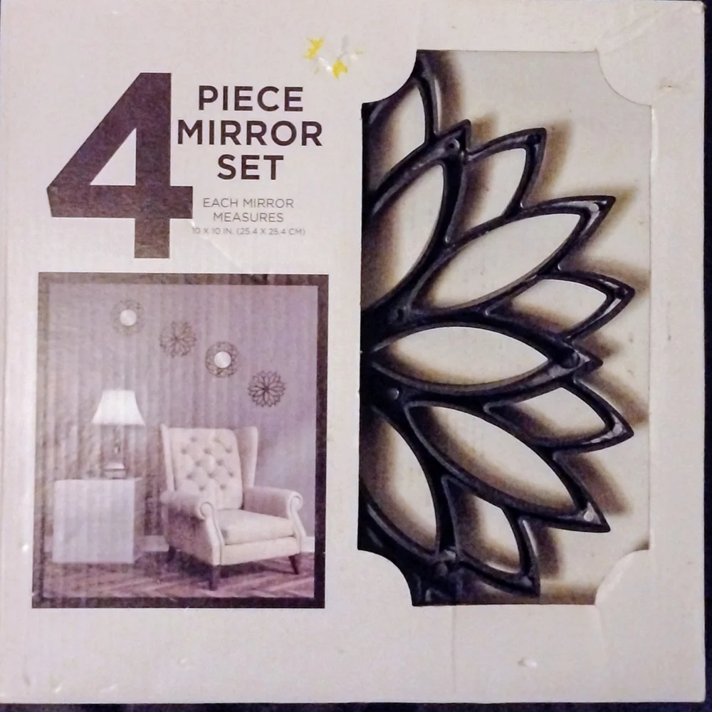 Black 4-Piece Mirror Set